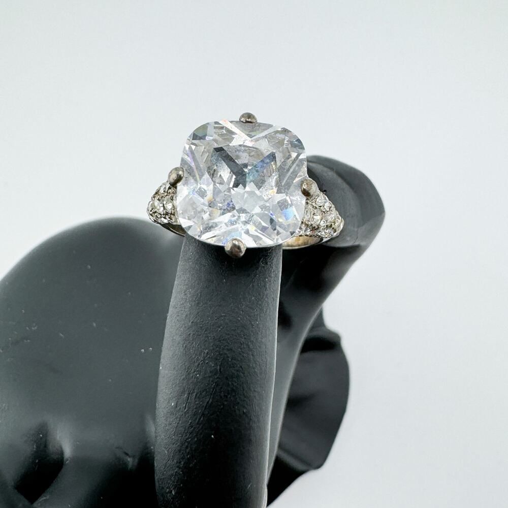 Vintage Chunky Rhinestone Art Deco Statement Ring Retro Glam Regency